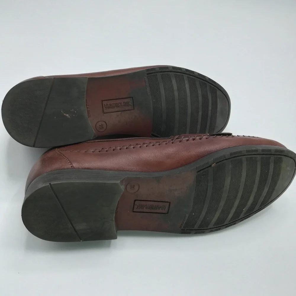 Hunter's Bay Shoes Mens Loafer Brown Leather Woven Tassel Slip‎ On 11